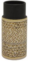 9 Inch Brown, Cream and Tan Ceramic Vase