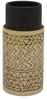 9 Inch Brown, Cream and Tan Ceramic Vase