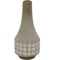Off-White and Beige Ceramic Vase