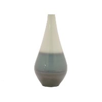 Cream, Blue and Gray Cone Vase