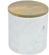 6.25 Inch Silver Marble Round Box with Wood Lid