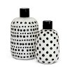 Clearance 7 Inch White Ceramic Vase with Black Dots