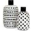 10 Inch White Ceramic Vase with Black Dots-2