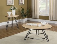 Natural Light Brown Swivel Round Coffee Table - Penbrook-3