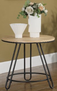 Natural Light Brown Round End Table - Penbrook