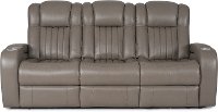 Genesis Gray Leather-Match Power Reclining Sofa - Transformer