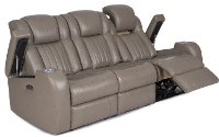 Genesis Gray Leather-Match Power Reclining Sofa - Transformer-3