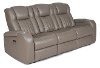 Genesis Gray Leather-Match Power Reclining Sofa - Transformer-5