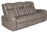 Genesis Gray Leather-Match Power Reclining Sofa - Transformer-5