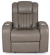 Genesis Gray Leather-Match Power Recliner - Transformer