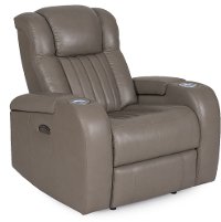 Genesis Gray Leather-Match Power Recliner - Transformer-2