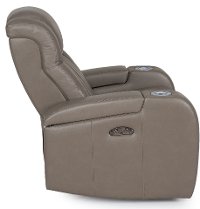 Genesis Gray Leather-Match Power Recliner - Transformer-4