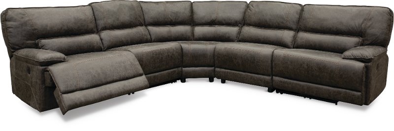 Slate Gray 5 Piece Reclining Sectional Sofa Karma
