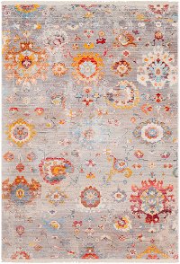 EPC2302-275 3 x 5 Small Transitional Gray, Red, and Blue Rug - Ephesians