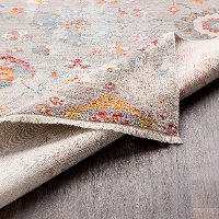 EPC2302-275 3 x 5 Small Transitional Gray, Red, and Blue Rug - Ephesians-3