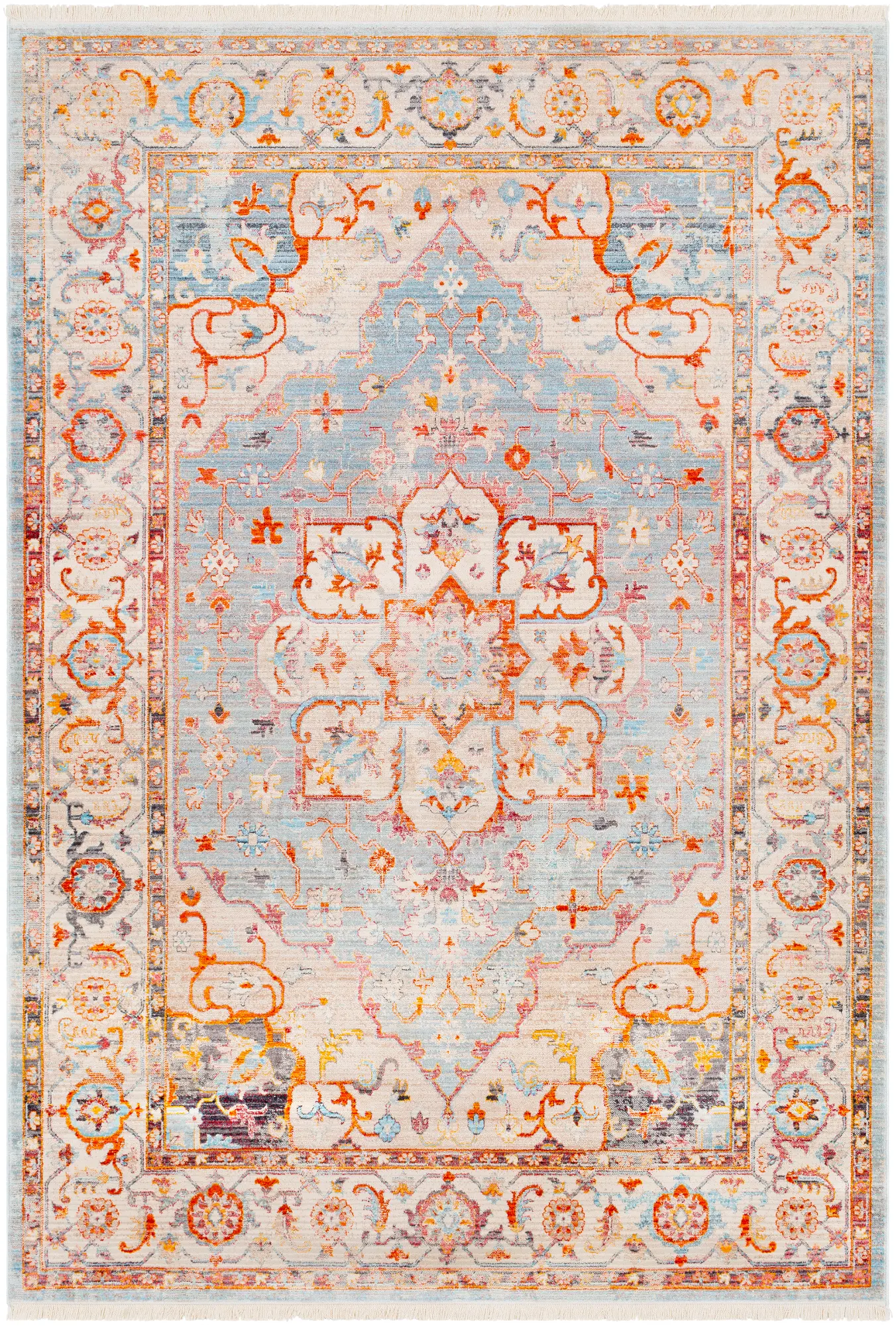 EPC2303-23 2 x 3 X-Small Transitional Gray and Orange Area Rug - Ephesians-1