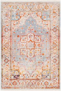 EPC2303-23 2 x 3 X-Small Transitional Gray and Orange Area Rug - Ephesians