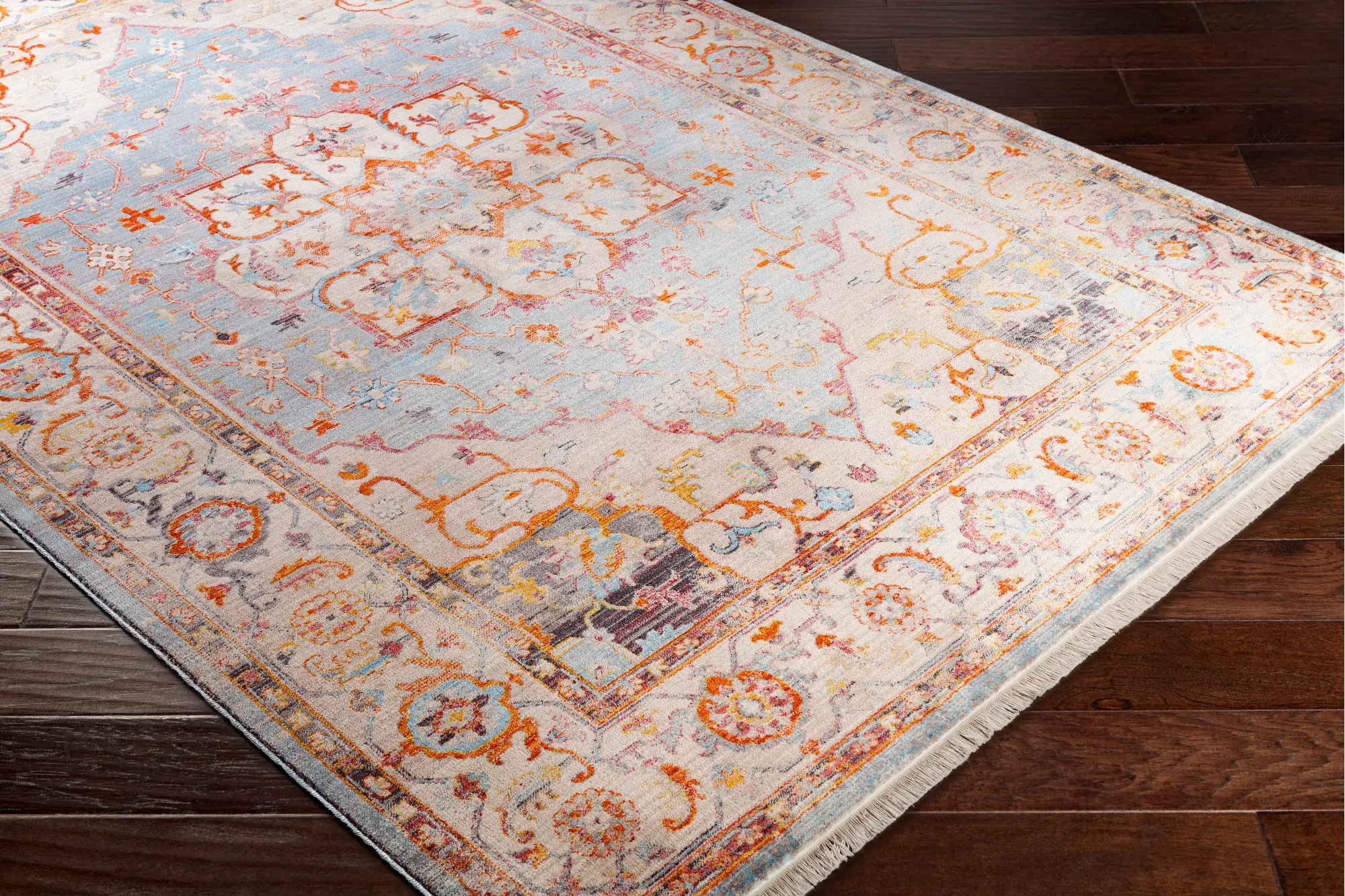 EPC2303-23 2 x 3 X-Small Transitional Gray and Orange Area Rug - Ephesians-2