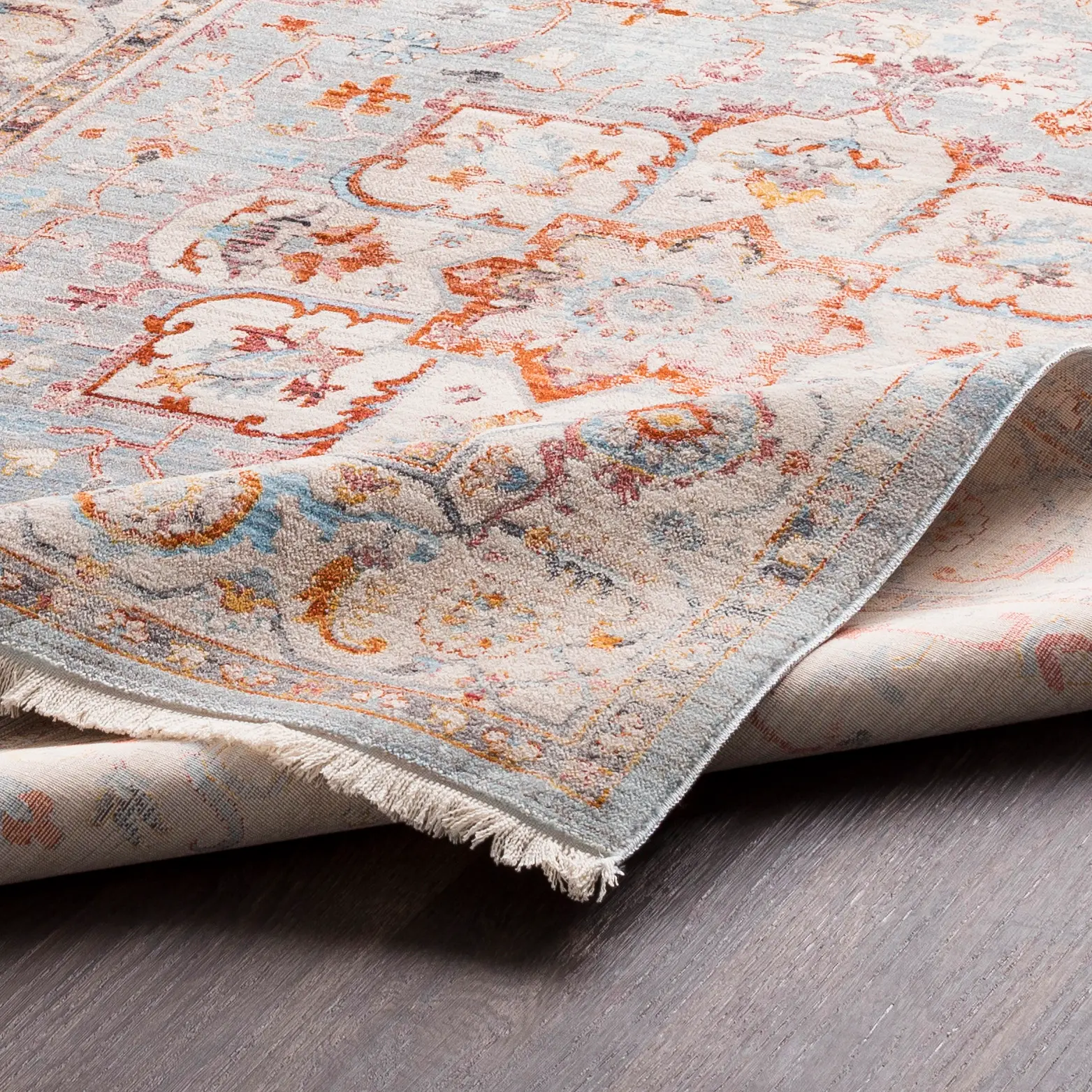 EPC2303-23 2 x 3 X-Small Transitional Gray and Orange Area Rug - Ephesians-3