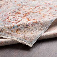 EPC2303-710103 8 x 10 Large Transitional Gray and Orange Area Rug - Ephesians-3