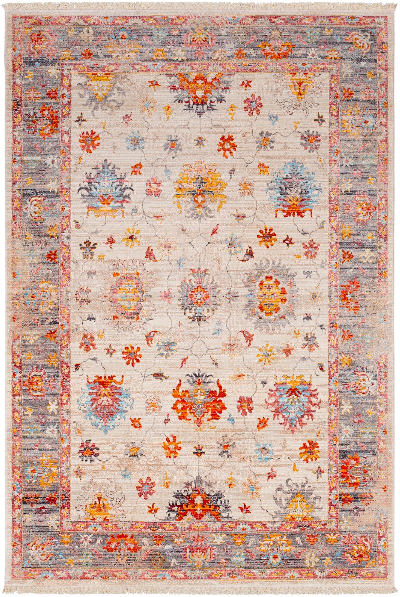 Transitional Beige Red And Blue 9 Foot Runner Rug Ephesians