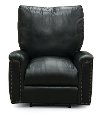Classic Traditional Dark Blue Leather Power Recliner - Marine-1
