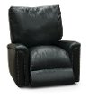 Classic Traditional Dark Blue Leather Power Recliner - Marine-2