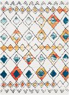 MCS2302-23 2 x 3 X-Small White, Blue and Orange Area Rug - Moroccan Shag-1