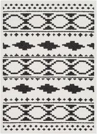 MCS2305-2773 Charcoal Gray, Black and White 7 Foot Runner Rug - Moroccan Shag