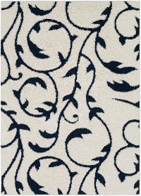 CLG2313-5373 5 x 7 Medium Cream and Navy Blue Rug - Cut and Loop