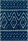 CLG2315-710103 8 x 10 Large Navy Blue and Cream Area Rug - Cut and Loop