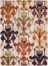 SRP1015-710106 8 x 11 Large Tan, Green and Orange Area Rug - Serapi