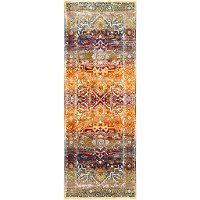 SRP1011-2773 Traditional Red and Orange 7 Foot Runner Rug - Serapi-2