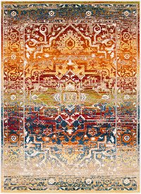 SRP1011-31157 4 x 6 Small Traditional Red and Orange Area Rug - Serapi
