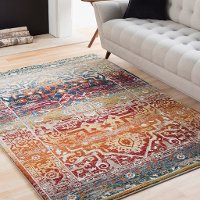 SRP1011-5373 5 x 7 Medium Traditional Red and Orange Area Rug - Serapi-2