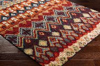 SRP1017-2773 Red, Blue, and Orange 7 Foot Runner Rug - Serapi-2