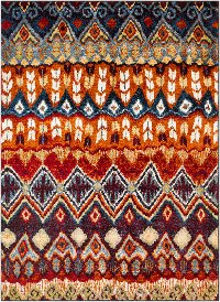 SRP1017-5373 5 x 7 Medium Red, Blue and Orange Area Rug - Serapi