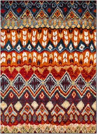 SRP1017-710106 8 x 11 Large Red, Blue and Orange Area Rug - Serapi