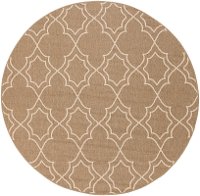 ALF9587-89RD 9' Round Camel and Cream Indoor-Outdoor Rug - Alfresco