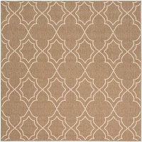 ALF9587-89SQ 9' Square Camel and Cream Indoor-Outdoor Rug - Alfresco-2