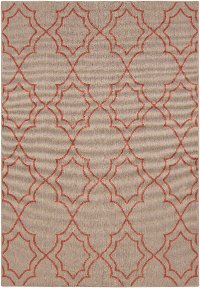 ALF9588-76109 8 x 11 X-Large Rust and Cream Indoor-Outdoor Rug - Alfresco