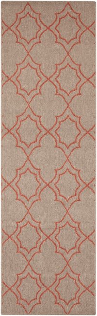 ALF9588-2379 Camel and Rust Indoor-Outdoor 8 Foot Runner Rug - Alfresco