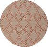 ALF9588-89RD 9' Round Camel and Rust Indoor-Outdoor Rug - Alfresco