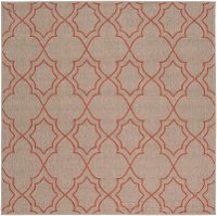 ALF9588-89SQ 9' Square Camel and Rust Indoor-Outdoor Rug - Alfresco