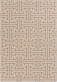ALF9599-5376 5 x 8 Medium Camel and Cream Indoor-Outdoor Rug - Alfresco