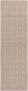 ALF9599-2379 Beige and Cream Indoor-Outdoor 8 Foot Runner Rug - Alfresco