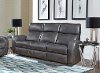 Fossil Gray Leather-Match Power Reclining Sofa - Mercury