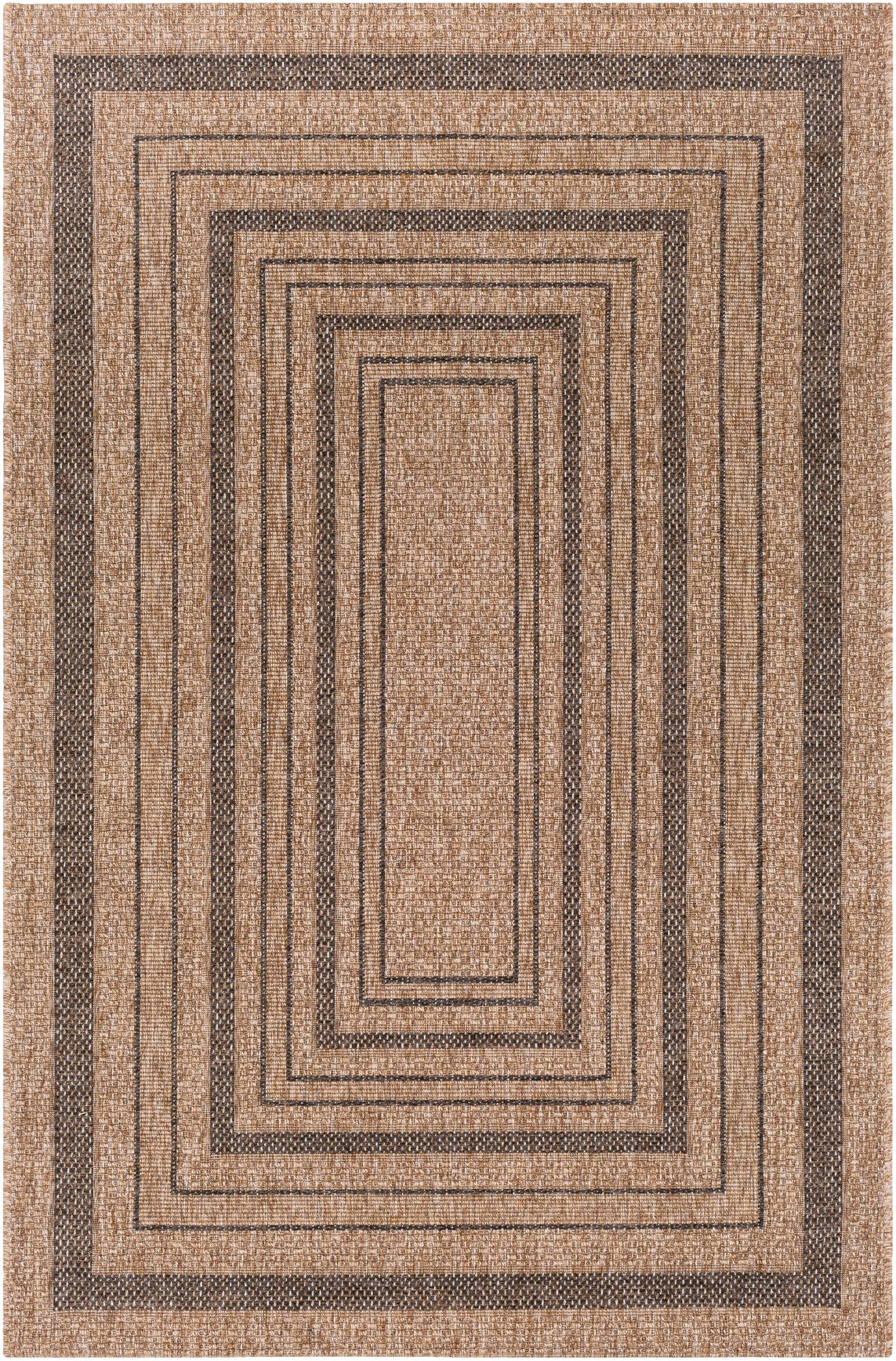 MMS2301-576 5 x 8 Medium Dark Brown Indoor-Outdoor Area Rug - Marmaris-1
