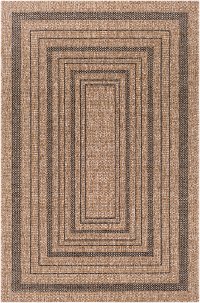 MMS2301-576 5 x 8 Medium Dark Brown Indoor-Outdoor Area Rug - Marmaris