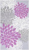 ABI9055-23 2 x 3 X-Small Floral Purple and Gray Kids Area Rug - Abigail